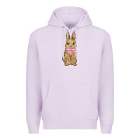 Lilac easter rabbit pink flowers Premium Hoodie - BarkalooDesign