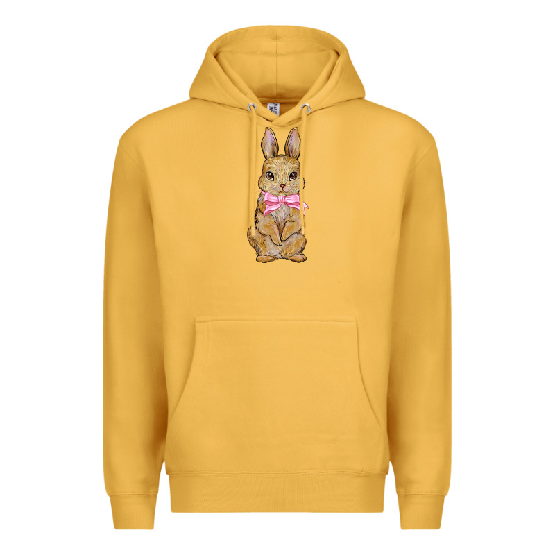 Easter Rabbit Pink Flowers Premium Hoodie by BarkalooDesign | Teevron