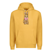 Mustard easter rabbit pink flowers Premium Hoodie - BarkalooDesign