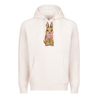 Pale Pink easter rabbit pink flowers Premium Hoodie - BarkalooDesign