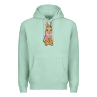 Seafoam easter rabbit pink flowers Premium Hoodie - BarkalooDesign