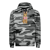 Slate Camo easter rabbit pink flowers Premium Hoodie - BarkalooDesign