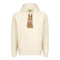 Tofu easter rabbit pink flowers Premium Hoodie - BarkalooDesign