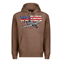 Chestnut Military Airplane A-10 Warthog American Flag Premium Hoodie - StudioElite