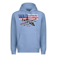 Colony Blue Military Airplane A-10 Warthog American Flag Premium Hoodie - StudioElite