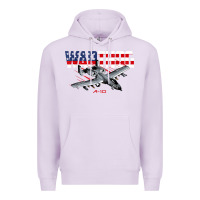 Lilac Military Airplane A-10 Warthog American Flag Premium Hoodie - StudioElite