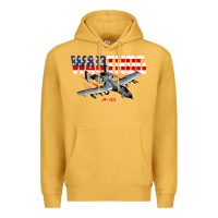 Mustard Military Airplane A-10 Warthog American Flag Premium Hoodie - StudioElite