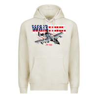 Oatmeal Heather Military Airplane A-10 Warthog American Flag Premium Hoodie - StudioElite