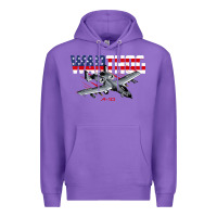 Purple Military Airplane A-10 Warthog American Flag Premium Hoodie - StudioElite
