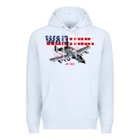 White Military Airplane A-10 Warthog American Flag Premium Hoodie - StudioElite
