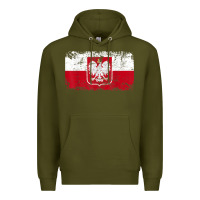 Army Green poland polska flag vintage  men women kids  poland t shirt Premium Hoodie - StudioElite