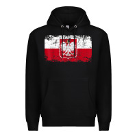 Black poland polska flag vintage  men women kids  poland t shirt Premium Hoodie - StudioElite