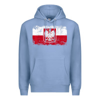 Colony Blue poland polska flag vintage  men women kids  poland t shirt Premium Hoodie - StudioElite