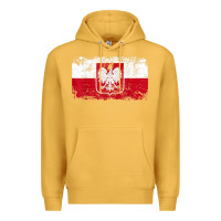 Mustard poland polska flag vintage  men women kids  poland t shirt Premium Hoodie - StudioElite