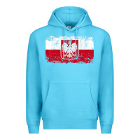 Ocean Blue poland polska flag vintage  men women kids  poland t shirt Premium Hoodie - StudioElite