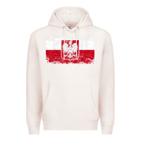 Pale Pink poland polska flag vintage  men women kids  poland t shirt Premium Hoodie - StudioElite