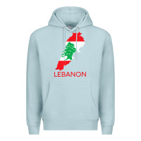 Blue Mist Lebanon Flag Cedar Tree Beirut Lebanese Arabic Arab Islam Premium Hoodie - StudioElite