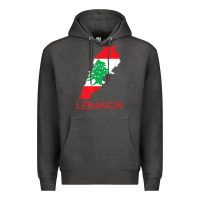 Charcoal Heather Lebanon Flag Cedar Tree Beirut Lebanese Arabic Arab Islam Premium Hoodie - StudioElite