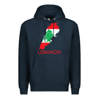 Navy Lebanon Flag Cedar Tree Beirut Lebanese Arabic Arab Islam Premium Hoodie - StudioElite
