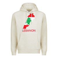 Oatmeal Heather Lebanon Flag Cedar Tree Beirut Lebanese Arabic Arab Islam Premium Hoodie - StudioElite