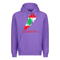 Purple Lebanon Flag Cedar Tree Beirut Lebanese Arabic Arab Islam Premium Hoodie - StudioElite