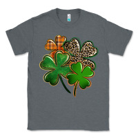 Charcoal Heather Leopard shamrock St. Patricks Day Classic Tee - FaDigitalArtStudio