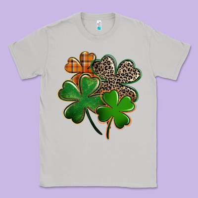 Leopard Shamrock St. Patricks Day Classic Tee Designed By Fadigitalartstudio