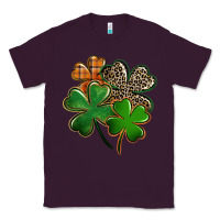 Plum Leopard shamrock St. Patricks Day Classic Tee - FaDigitalArtStudio