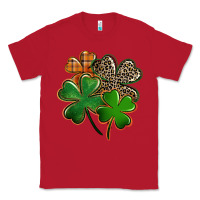 Red Leopard shamrock St. Patricks Day Classic Tee - FaDigitalArtStudio