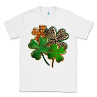 White Leopard shamrock St. Patricks Day Classic Tee - FaDigitalArtStudio