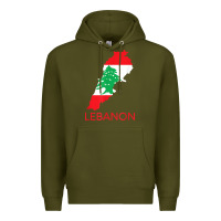 Army Green Lebanon Flag Cedar Tree Beirut Lebanese Arabic Arab Islam Premium Hoodie - StudioElite