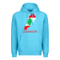 Ocean Blue Lebanon Flag Cedar Tree Beirut Lebanese Arabic Arab Islam Premium Hoodie - StudioElite