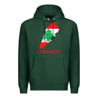 Sports Green Lebanon Flag Cedar Tree Beirut Lebanese Arabic Arab Islam Premium Hoodie - StudioElite