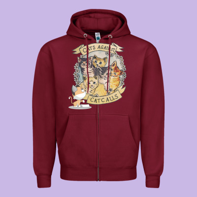 Cats Against Cat Calls Zipper Hoodie Designed By Bettercallsaul
