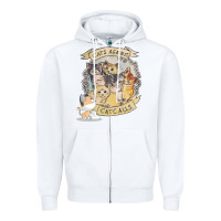 White Cats Against Cat Calls Zipper Hoodie - Bettercallsaul