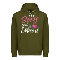 Army Green i'm sexy and i mow it funny mow pun tank top Premium Hoodie - StudioElite