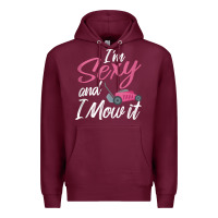 Burgundy i'm sexy and i mow it funny mow pun tank top Premium Hoodie - StudioElite