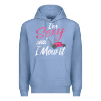 Colony Blue i'm sexy and i mow it funny mow pun tank top Premium Hoodie - StudioElite