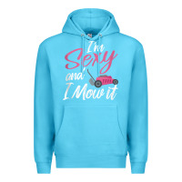 Ocean Blue i'm sexy and i mow it funny mow pun tank top Premium Hoodie - StudioElite