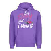 Purple i'm sexy and i mow it funny mow pun tank top Premium Hoodie - StudioElite