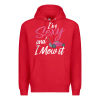 Red i'm sexy and i mow it funny mow pun tank top Premium Hoodie - StudioElite
