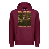 Burgundy the smiths the world won't listen gift men women Premium Hoodie - StudioElite