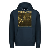 Navy the smiths the world won't listen gift men women Premium Hoodie - StudioElite