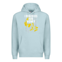 Blue Mist heavy equipment operator i run hoes for money usa flag t shirt Premium Hoodie - StudioElite