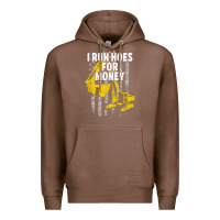 Chestnut heavy equipment operator i run hoes for money usa flag t shirt Premium Hoodie - StudioElite