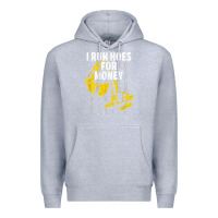 Heather Grey heavy equipment operator i run hoes for money usa flag t shirt Premium Hoodie - StudioElite