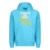 Ocean Blue heavy equipment operator i run hoes for money usa flag t shirt Premium Hoodie - StudioElite