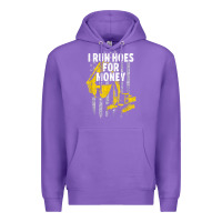 Purple heavy equipment operator i run hoes for money usa flag t shirt Premium Hoodie - StudioElite