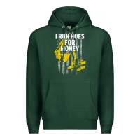 Sports Green heavy equipment operator i run hoes for money usa flag t shirt Premium Hoodie - StudioElite