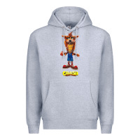 Heather Grey Crash Bandicoot  Yo Yo Premium Hoodie - StudioElite
